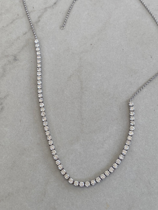 14K White Gold 4.1 CTW Natural Diamond Necklace