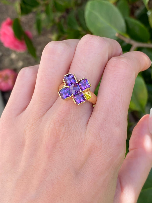 14k amethyst x ring size 7.25