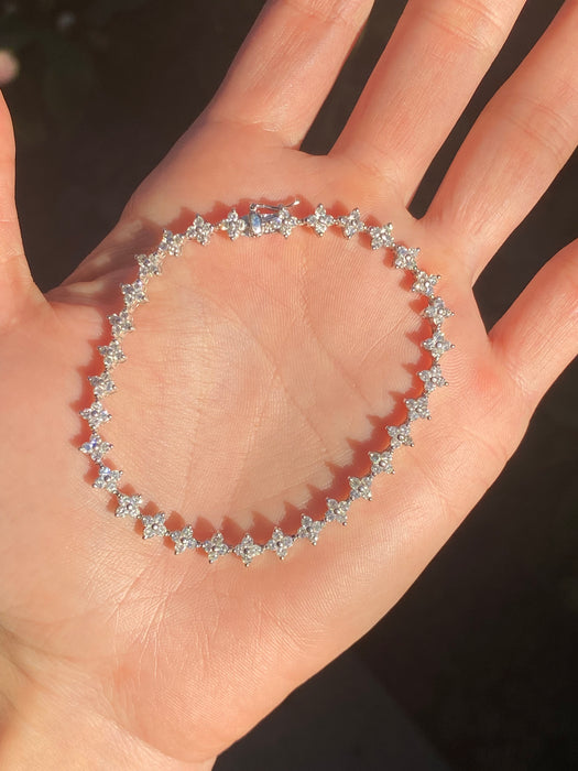 Platinum 850 3 carat diamond tennis bracelet