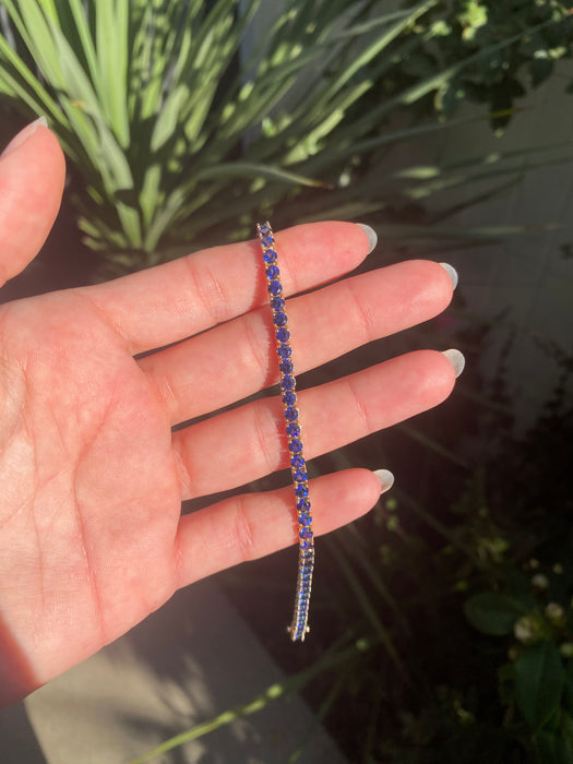 14k blue sapphire tennis bracelet