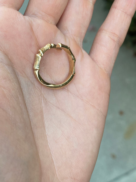 14k open bamboo ring size 5.5