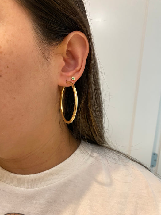 14k 1.85” by 3mm hoop earrings