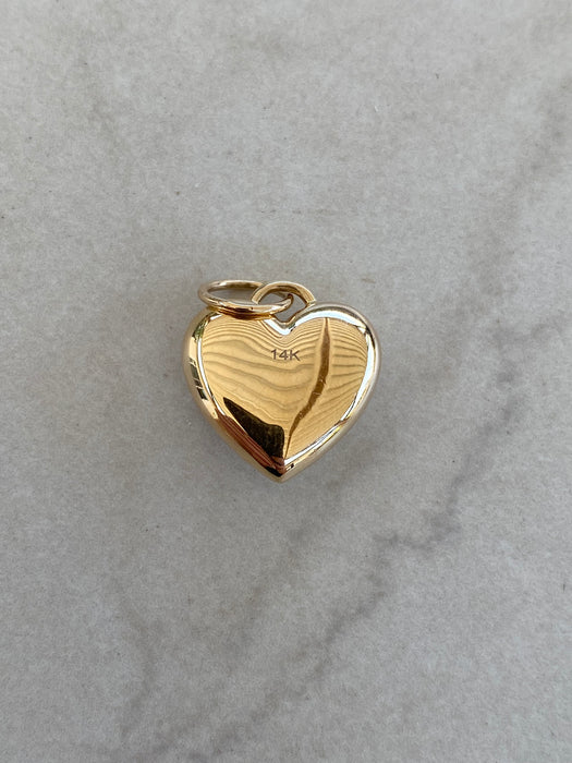 14K Gold Heart Charm with Diamond Star Accents & East–West Peridot Charm