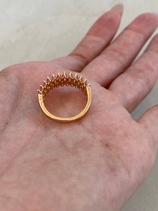 Vintage 18K Rose Gold Vintage Natural Pink Sapphire Marquise Ring | 1.85 Carats