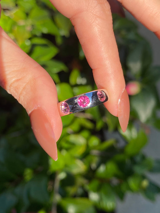 Vintage 18K White Gold Pink Tourmaline Ring