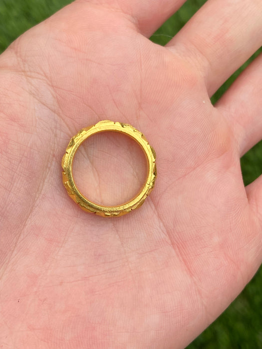 Vintage 24k Pure Gold Engraved Eternity Ring