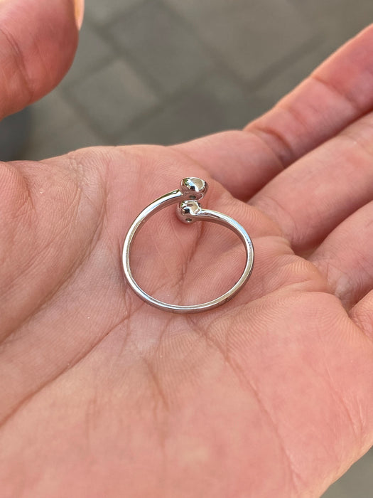 14K White Gold Lab Diamond Bypass Ring