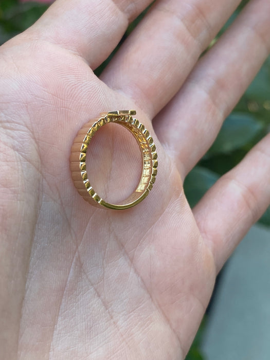 14k ribbed star diamond ring size 6.5