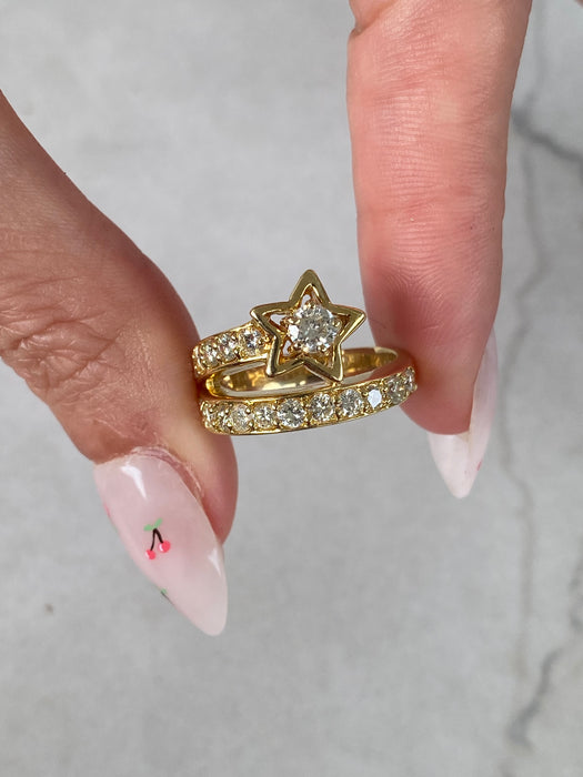 Vintage 18K Diamond Shooting Star Ring – 1.03 TCW Natural Diamonds – Size 5.75