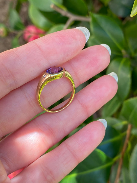 14k amethyst and diamond ring size 7