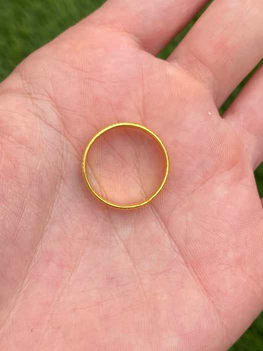 Vintage 24k Pure Gold Diamond Cut Eternity Ring