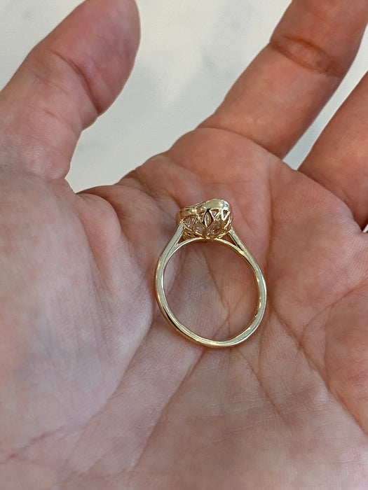 14K Gold Bezel Set Oval Lab Diamond Ring – 3.50 Carat IGI Certified