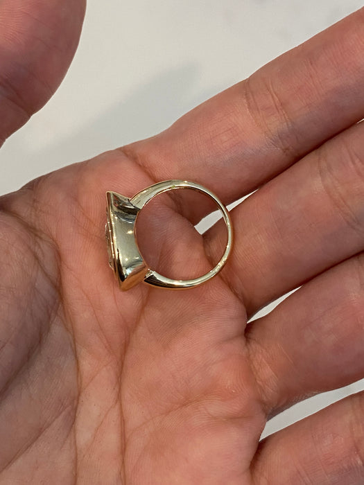 14K Gold 1.50 CT Bezel-Set Pear Lab Diamond Ring