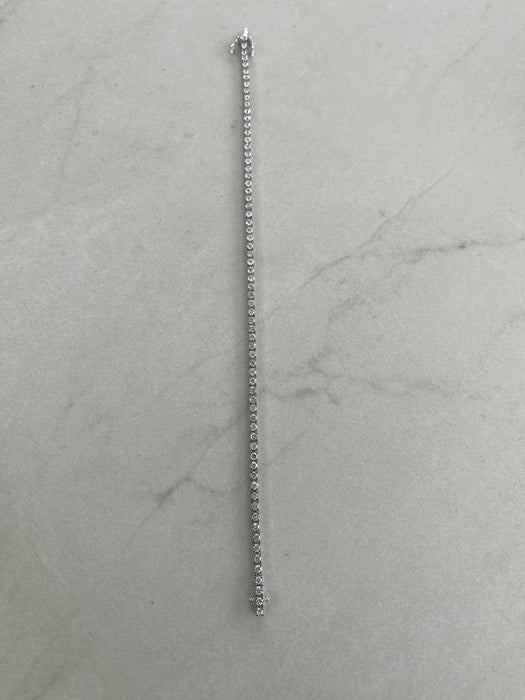 Platinum 900 Natural 2 Carat Diamond Tennis Bracelet | 7”