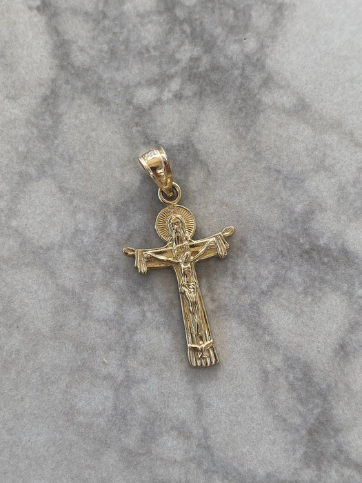 14K Gold Crucifix Cross Charm