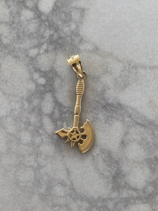 14K Gold Axe Charm