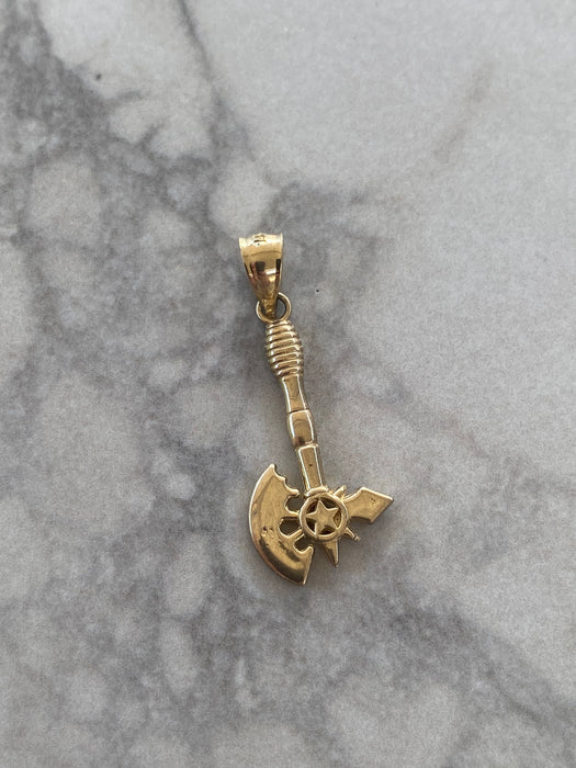 14K Gold Axe Charm