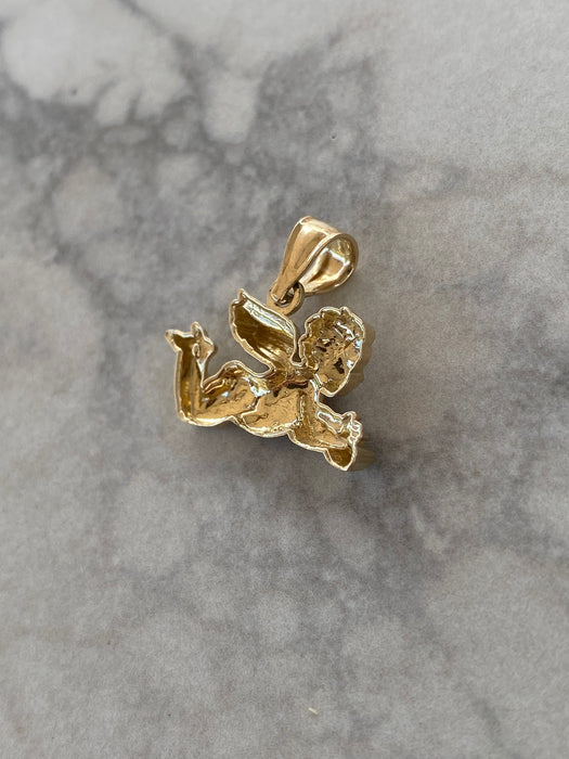 14K Gold Cherub Angel Charm