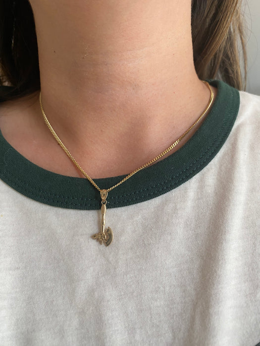 14K Gold Axe Charm