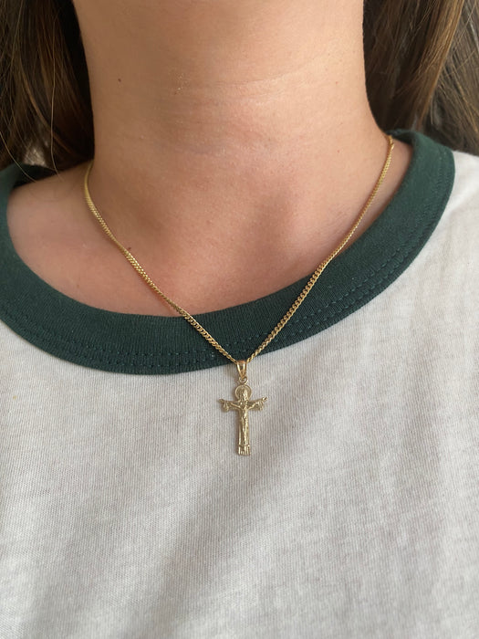 14K Gold Crucifix Cross Charm