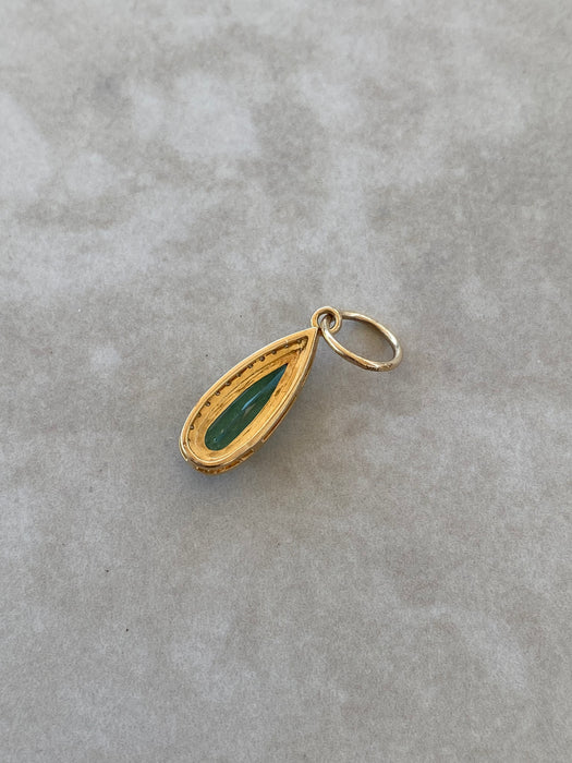 14K Pear Tourmaline & Natural Diamond Halo Pendant