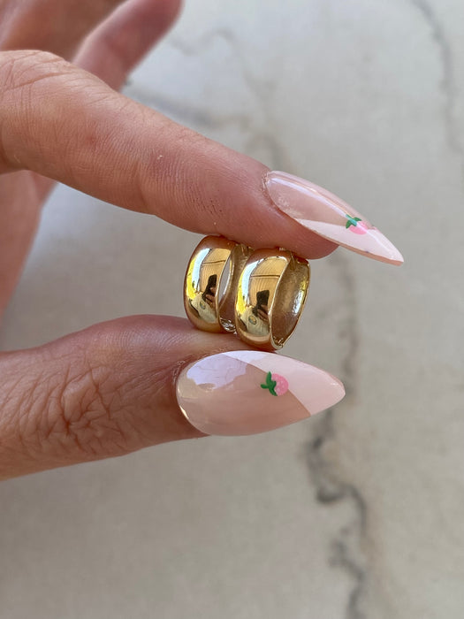 14K Gold Chubby  Huggie Earrings