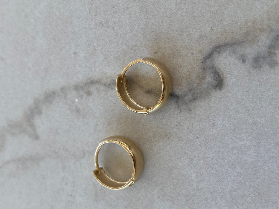 14K Gold Chubby  Huggie Earrings