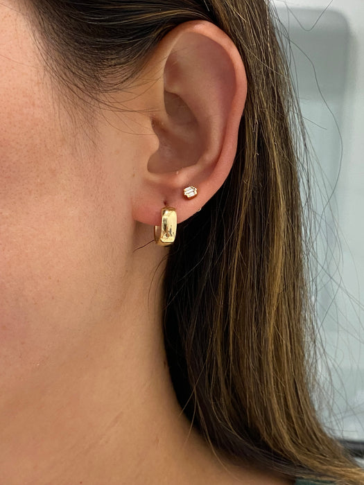 14K Gold Chubby  Huggie Earrings