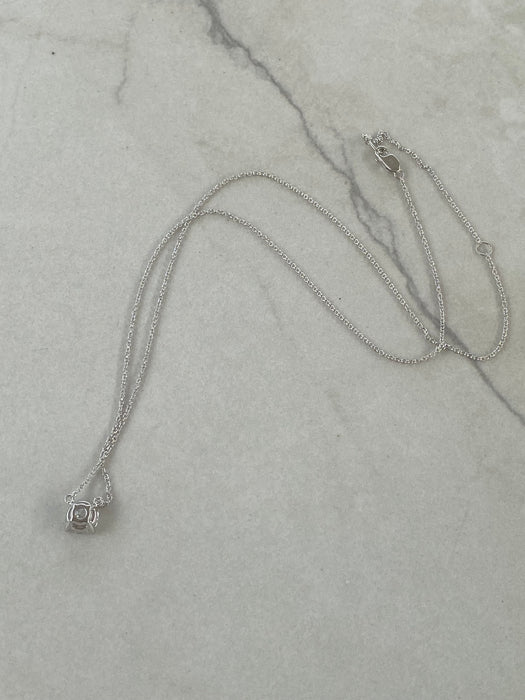 14K White Gold Round Brilliant Lab Diamond Necklace