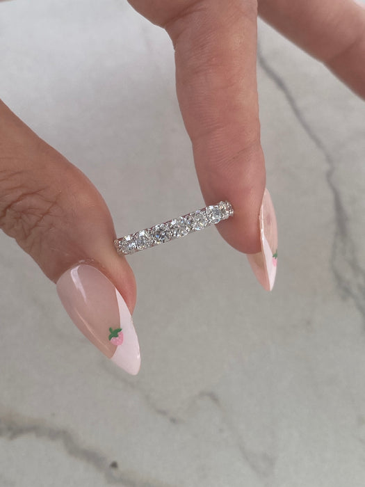14K White Gold Round Lab Diamond- 1 TCW