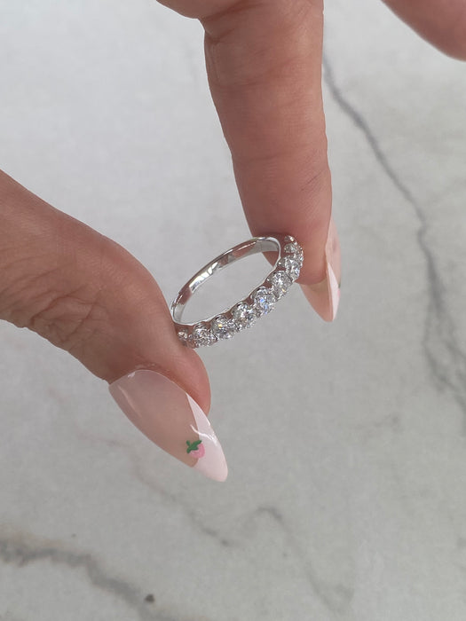 14K White Gold Round Lab Diamond- 1 TCW