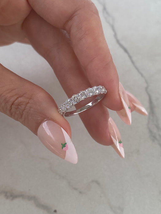 14K White Gold Round Lab Diamond- 1 TCW