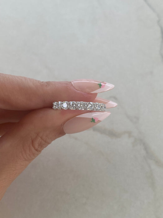 14K White Gold Round Lab Diamond- 1 TCW