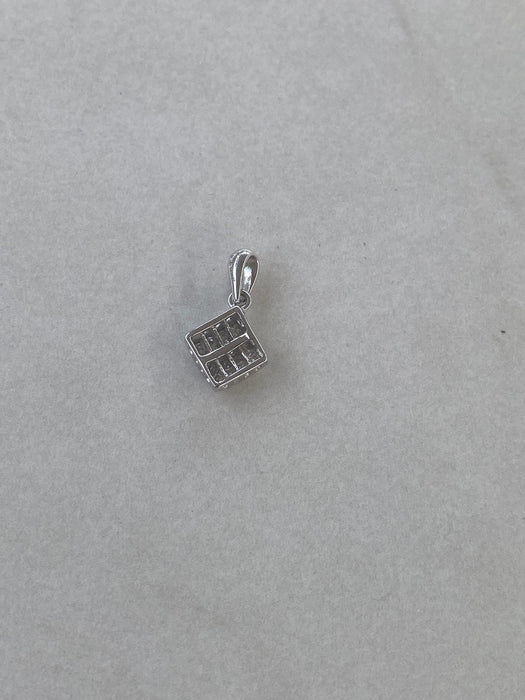 14K White Gold Invisible-Set Natural Diamond Charm- 0.3 TCW