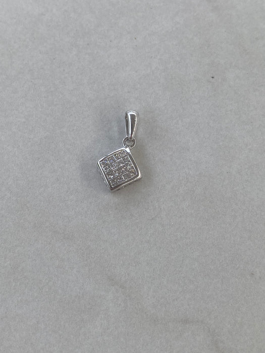 14K White Gold Invisible-Set Natural Diamond Charm- 0.3 TCW
