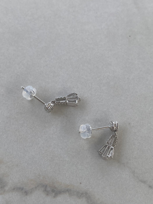 Vintage Platinum 900 Diamond Tassel Earrings