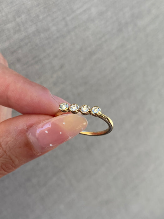 14k bezel set horizontal ring size 6.5