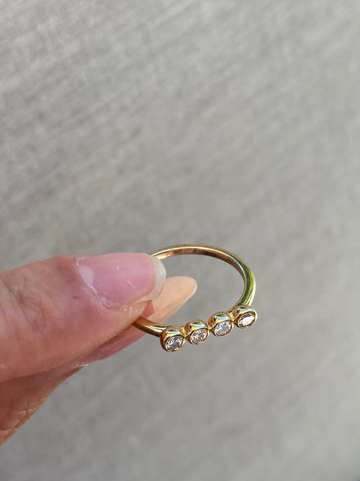 14k bezel set horizontal ring size 6.5